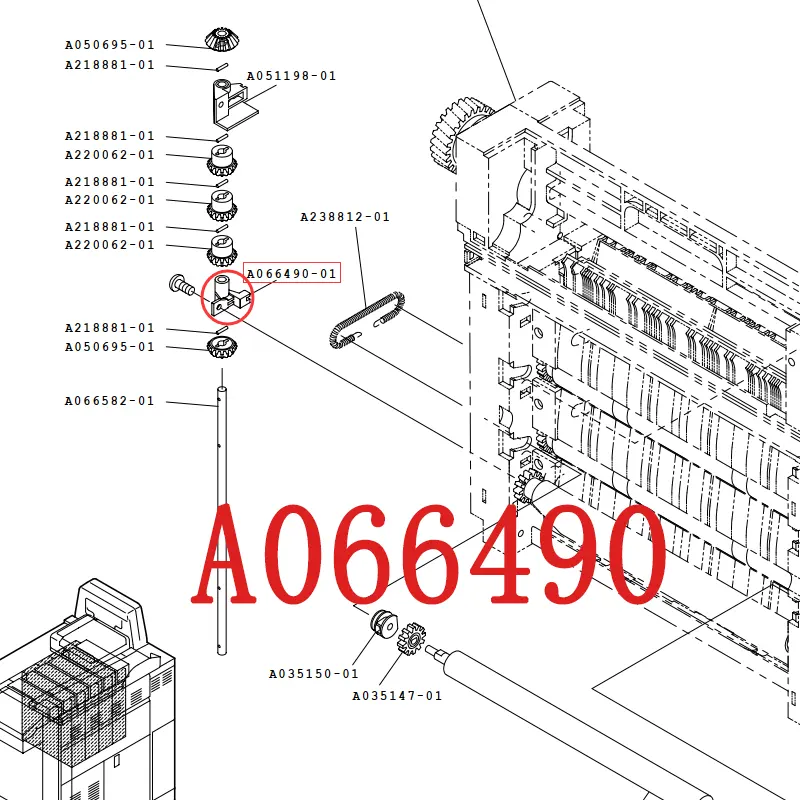 A066490 Bucșă în secțiunea unității de rack pentru QSS 3033 Noritsu Minilab (1)